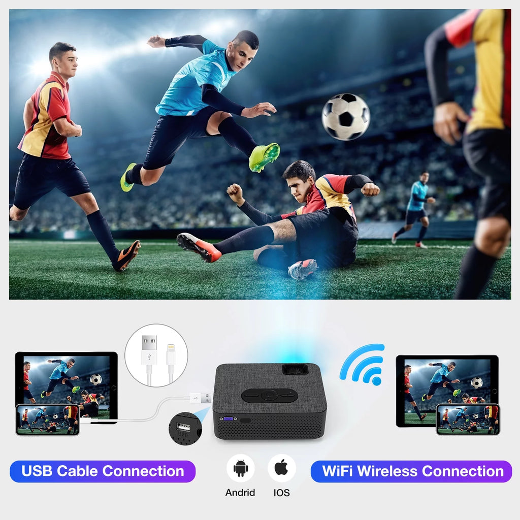 Mini WiFi Projector HD 1080P 240 LCD Display with Bluetooth S57760