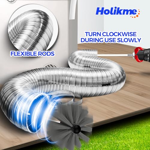 30 Feet Dryer Vent Cleaner Kit Flexible Lint Brush H79088