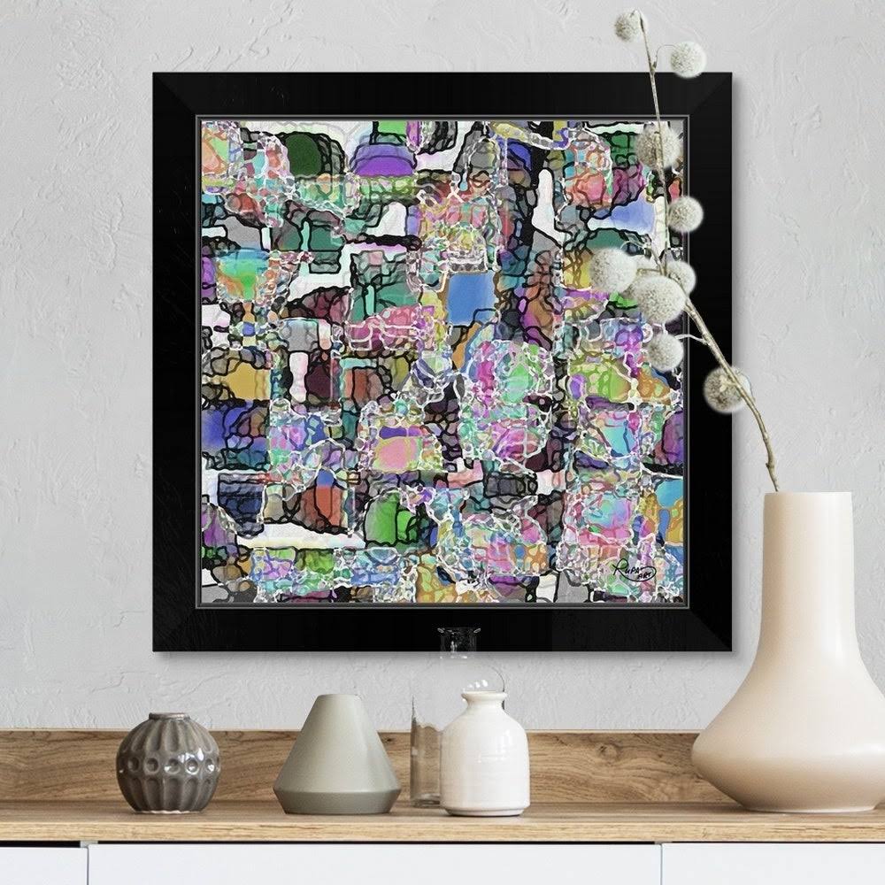 Black Framed Print Wood Square Rectangle 1 Piece 16 x 16 K991