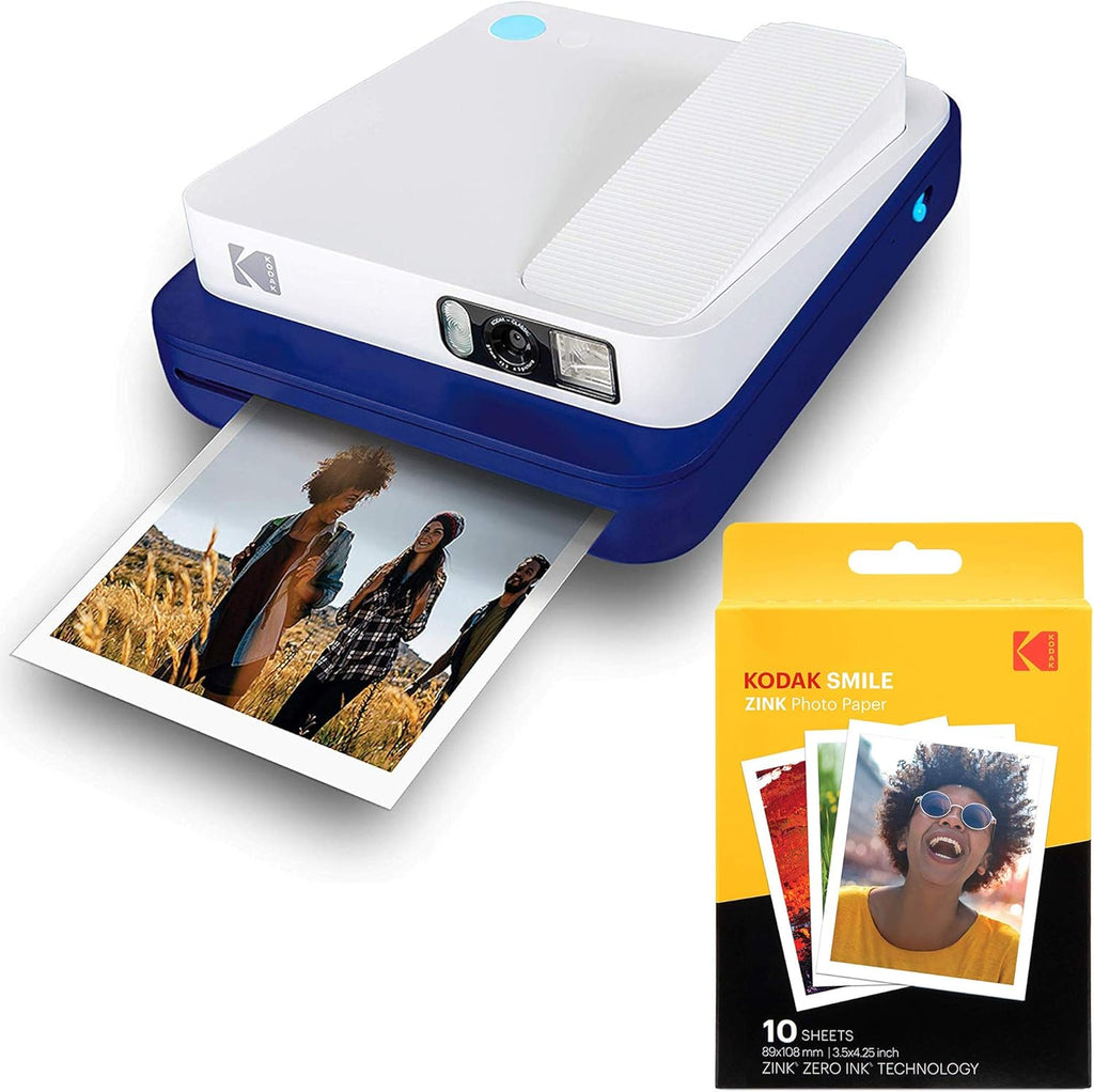 Digital Instant Camera for 3.5 x 4.25 Zink Photo Paper, 16MP (Blue) U226