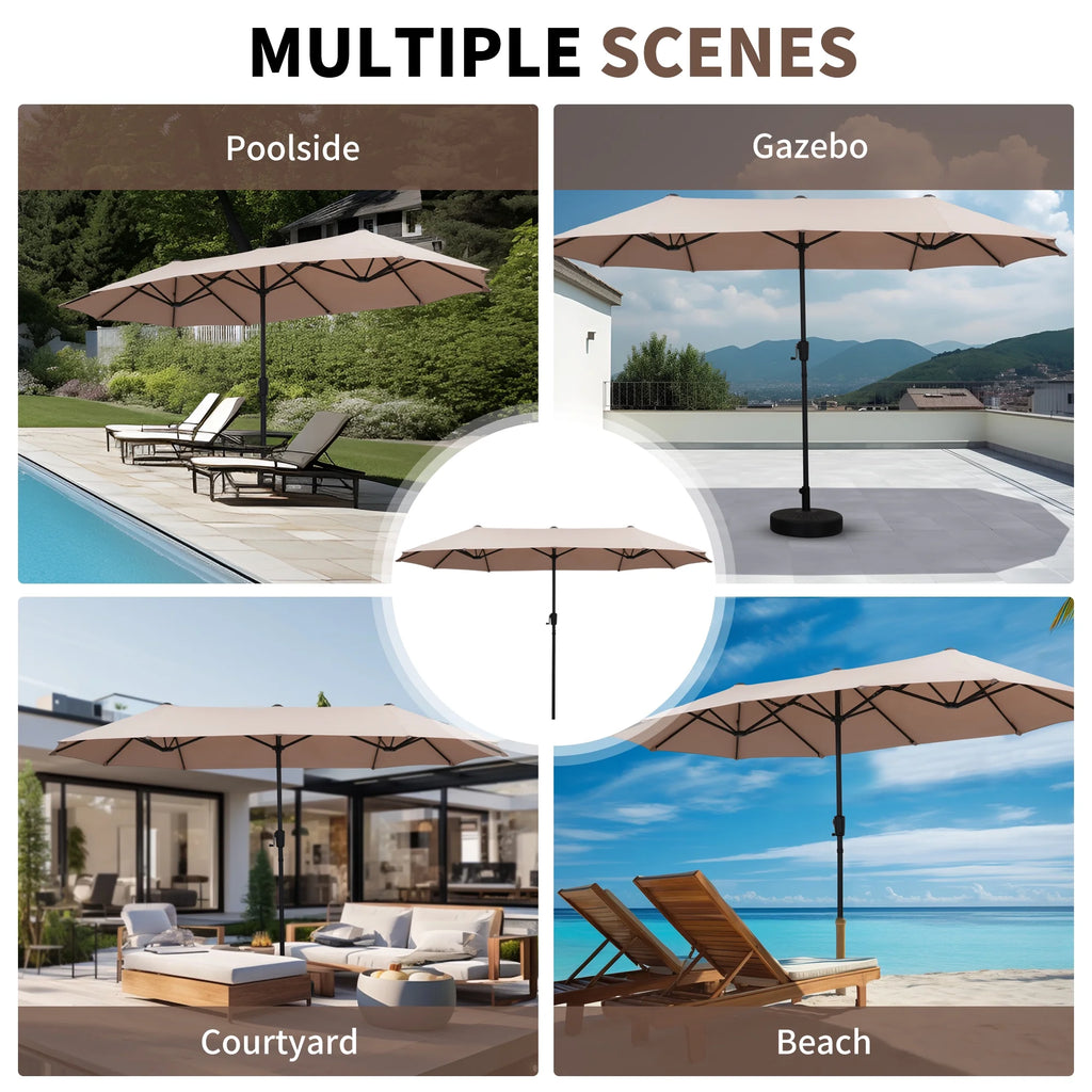 13 FT Patio Umbrella with Easy Crank, Dark Blue N485