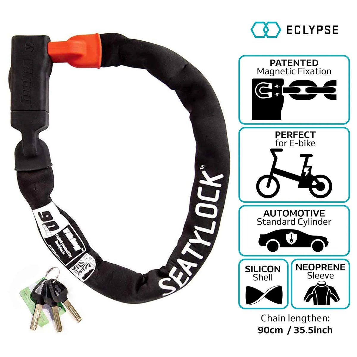 Viking90 Bicycle Lock - 10mm, 90cm, Black G991104