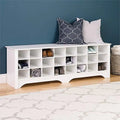 White 24-Pair Shoe Cubby Bench V650026