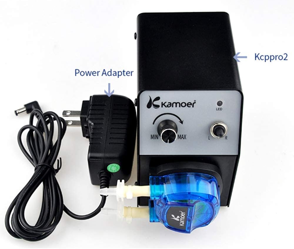 Peristaltic dosing pump 12V variable speed small water pump with pump head, Norprene tube 3.2mm×6.4mm, 40-210ml/min, with power adapter S211862