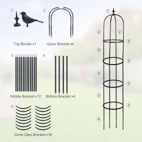 2 Pack 6ft Garden Obelisk Trellis for Climbing Plants X7212