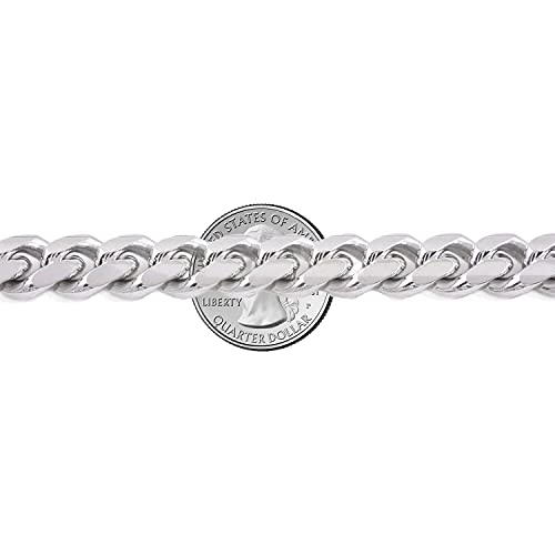 925 Sterling Silver Solid Italian Miami Cuban Link Chain Bracelet C25077