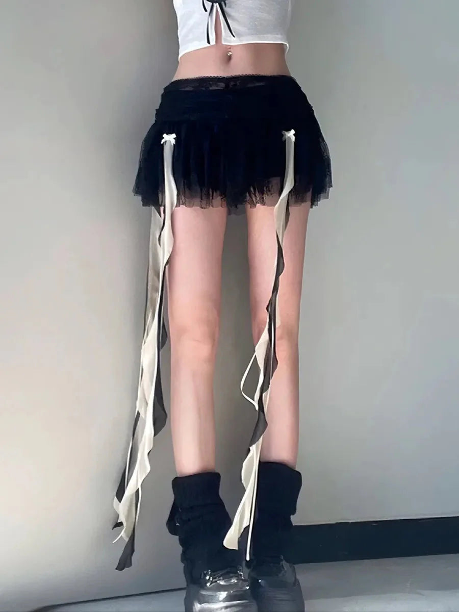 Dark Ribbon Mini Skirt R92700