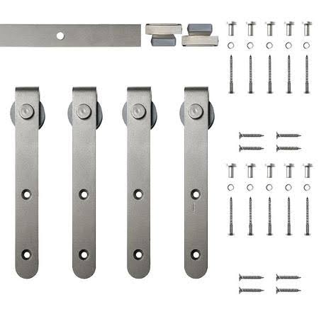 Satin Nickel Top Mount Barn Door Kit S10079