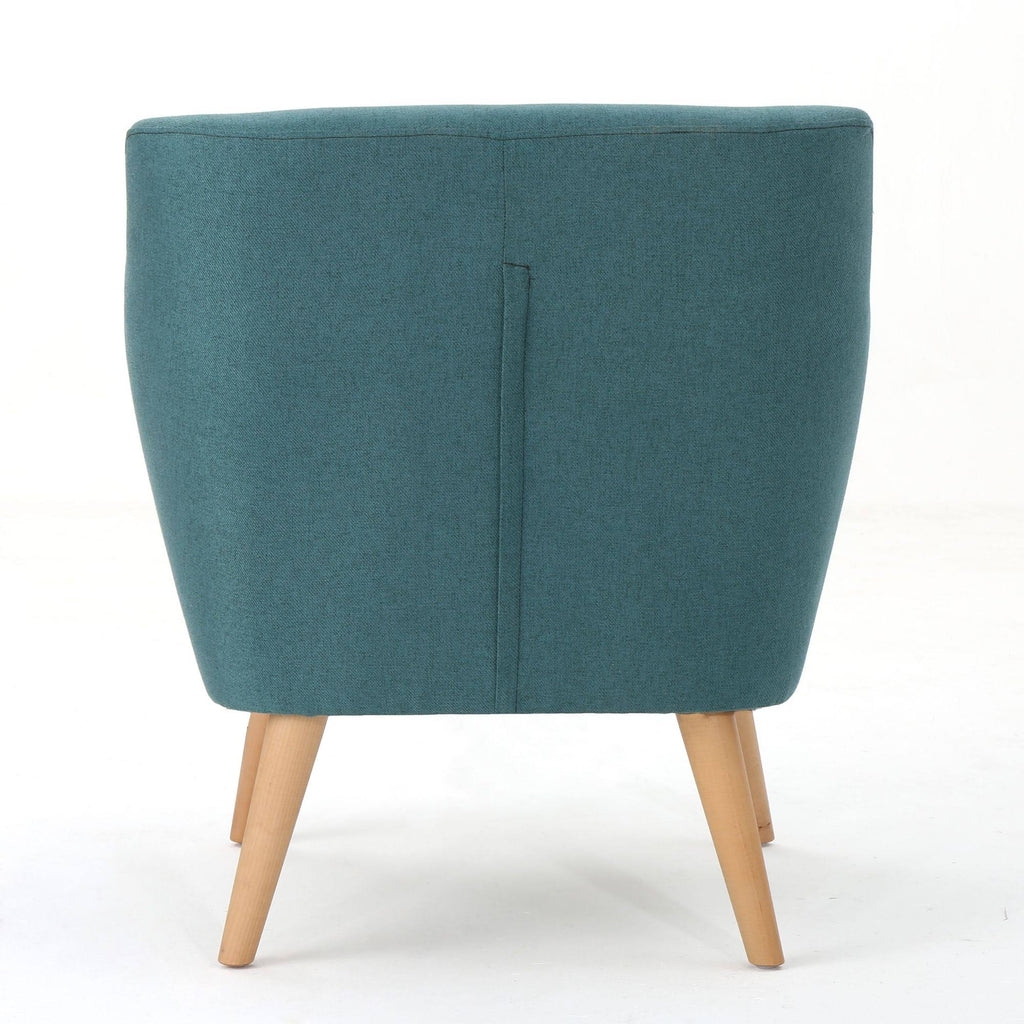 Teal Green and Brown Tufted Club Chair Q511