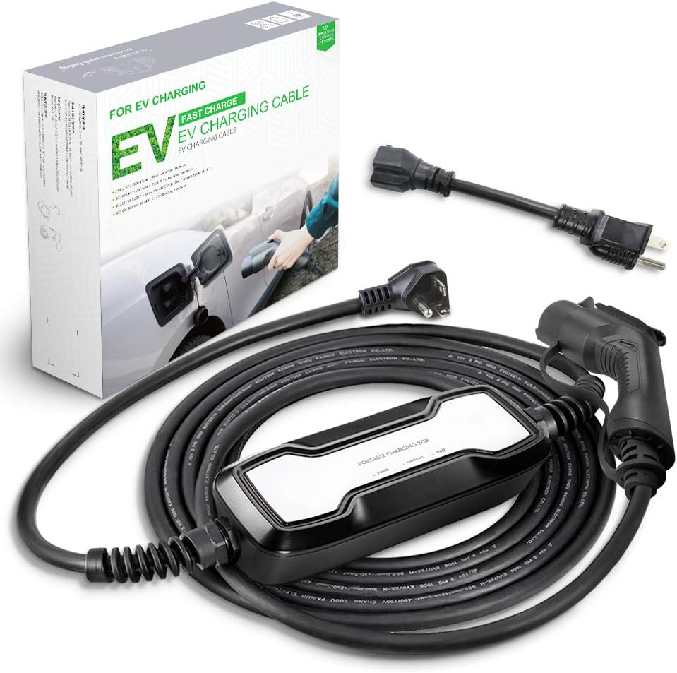 16A Portable EV Charger with NEMA 6-20P Adapter, 100V-240V, SAE J1772 Plug 8m G218