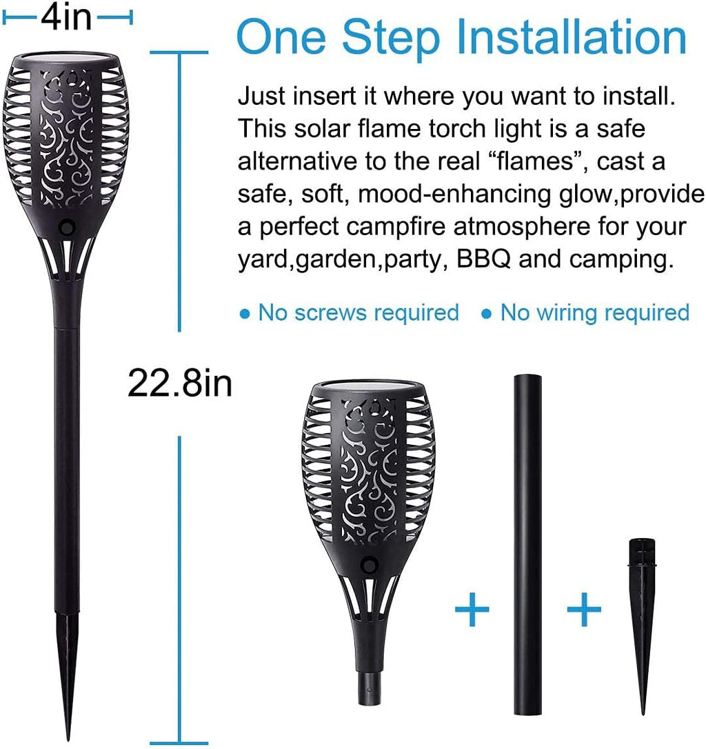 Solar Torch Light with Flickering Flame 8 Pack E910117