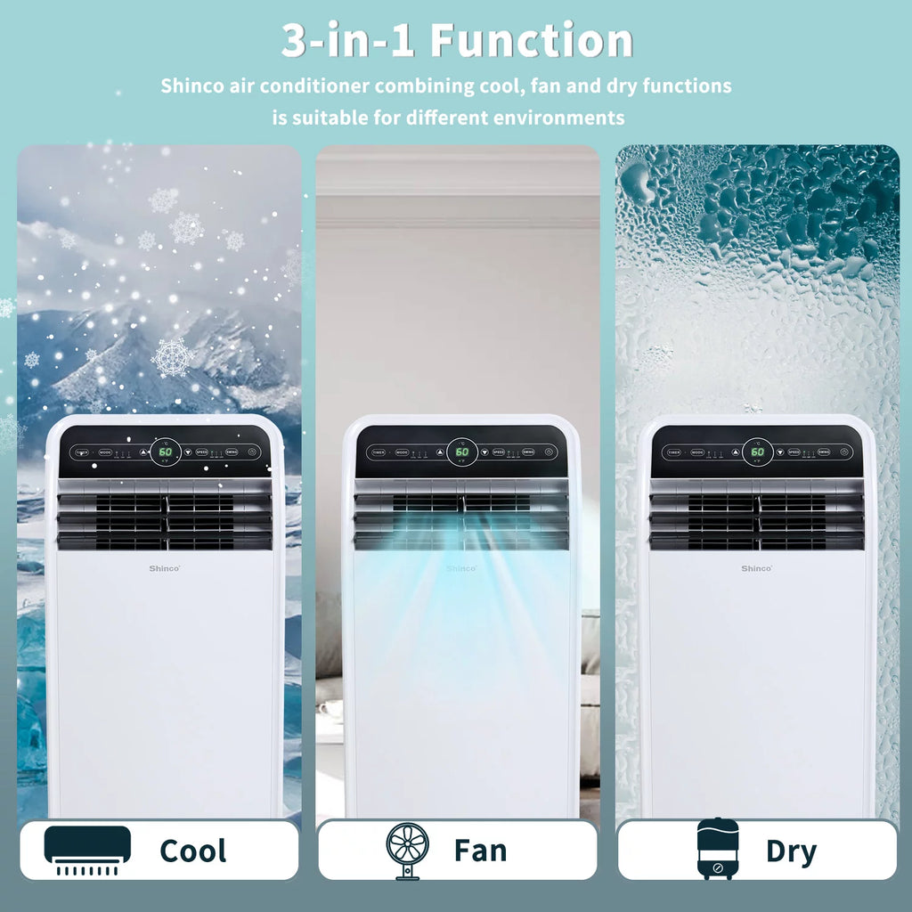 7800BTU 3 in 1 Portable Air Conditioner with Remote Control P8883