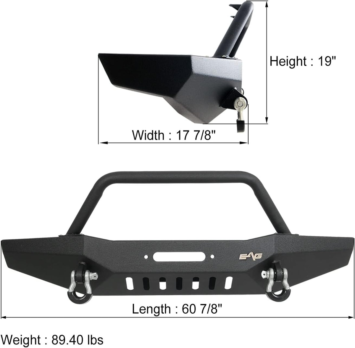 Front Bumper with Winch Plate for Cherokee XJ E6043