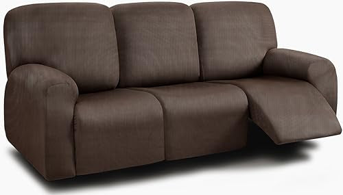 8-Pieces Dark Grey Stretch Recliner Sofa Covers Z593411