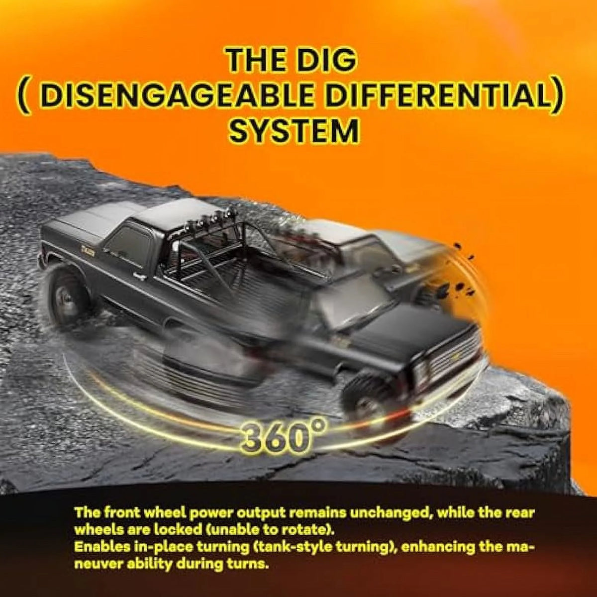 1/10 RC Crawler Pick Up Truck & SUV 2.4GHZ 11CH Remote Control Car Black D35637