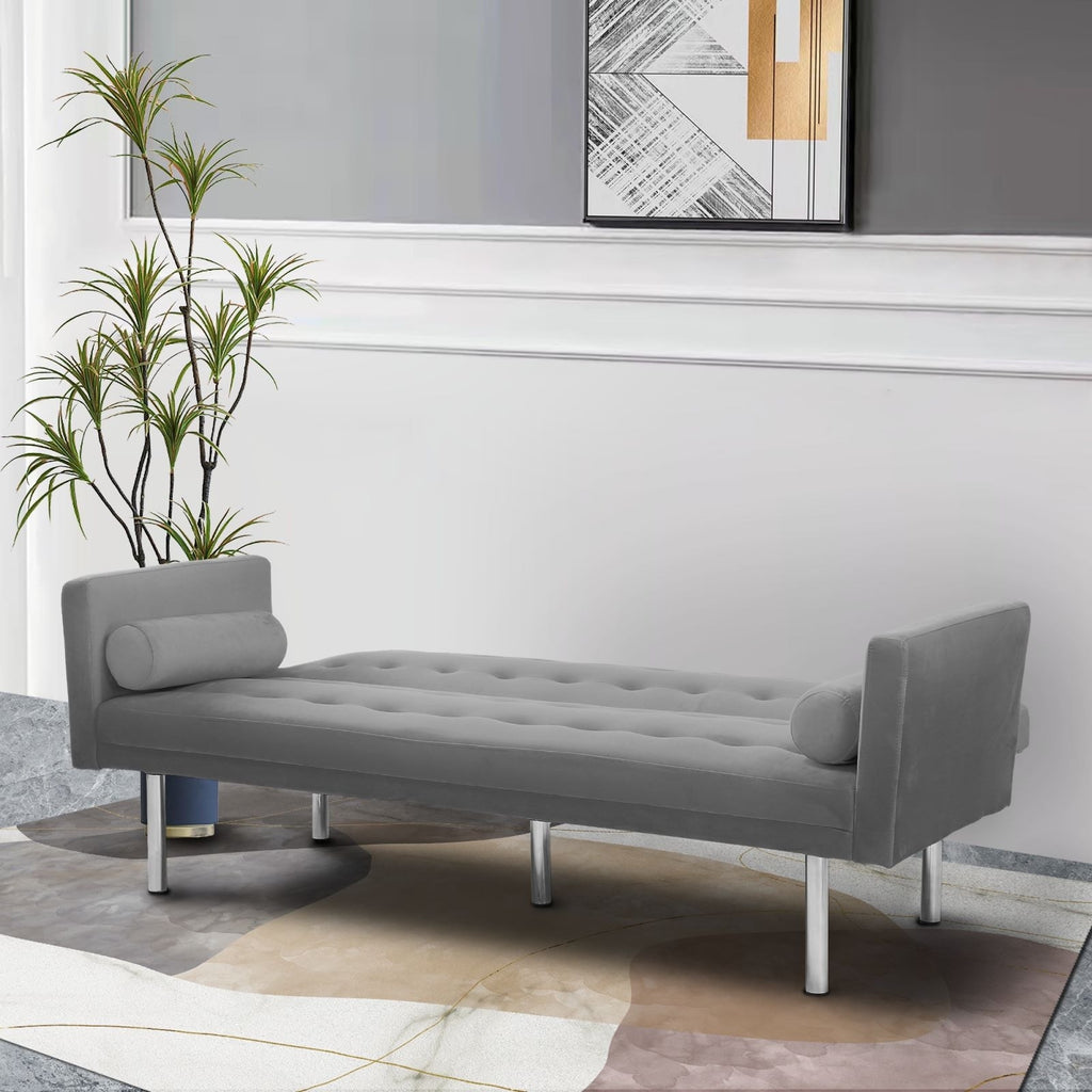 Pink Velvet Convertible Sofa Sleeper Sofa U71401