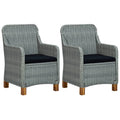 Light Gray Poly Rattan Garden Chairs with Cushions 2 pcs J948