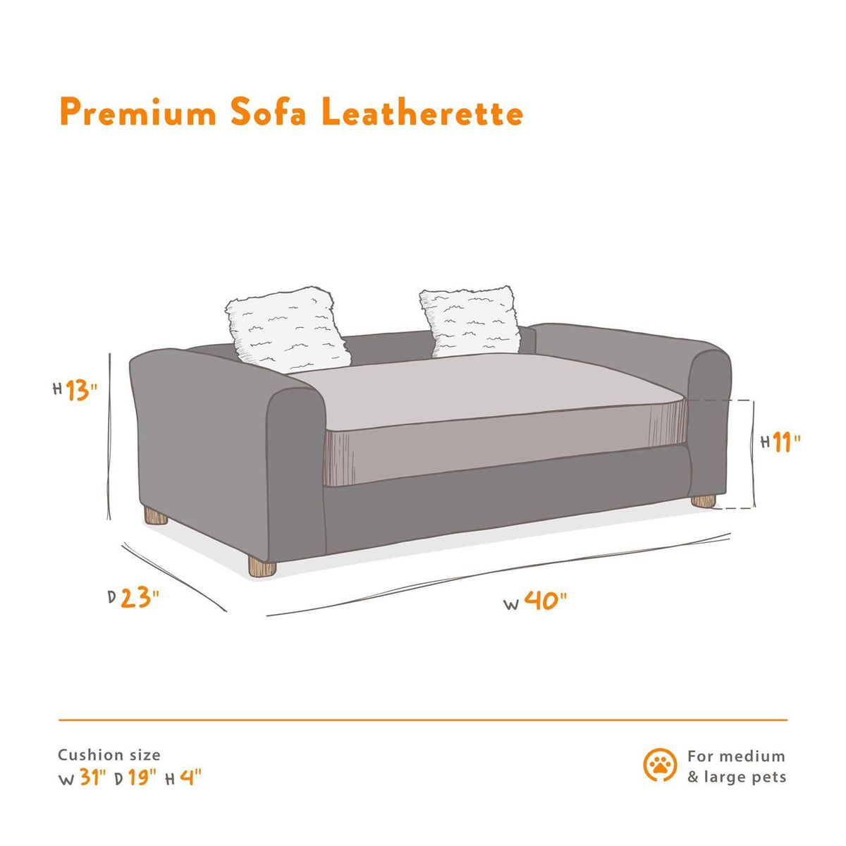 Leatherette Pets Sofa K64739