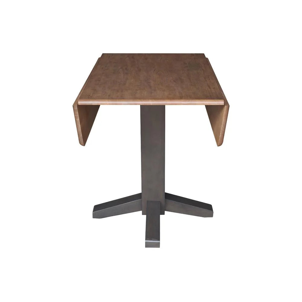 36" Solid Wood Square Dual Drop Leaf Dining Table D5215
