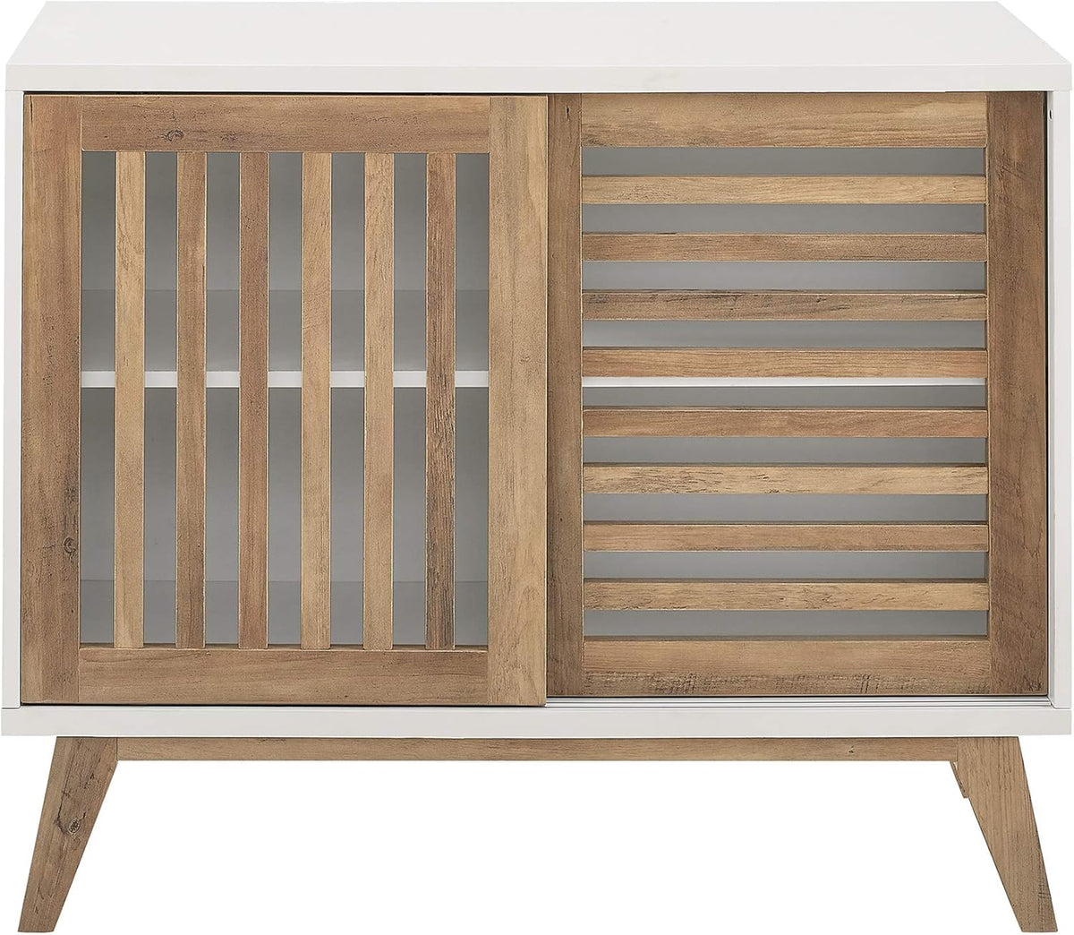 36 Inch White and Rustic Oak Cabinet Z8190