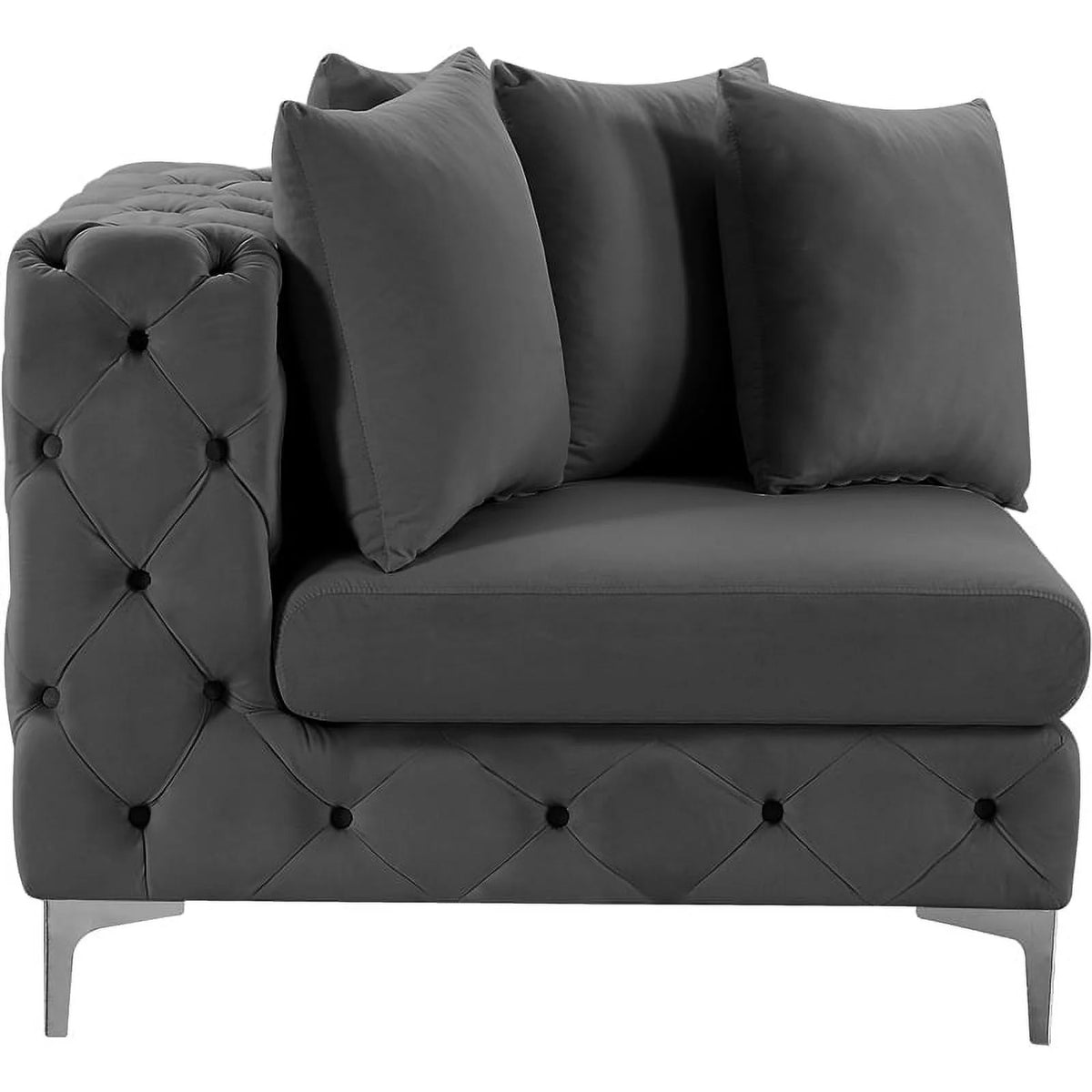 Grey Velvet Corner Chair P8308