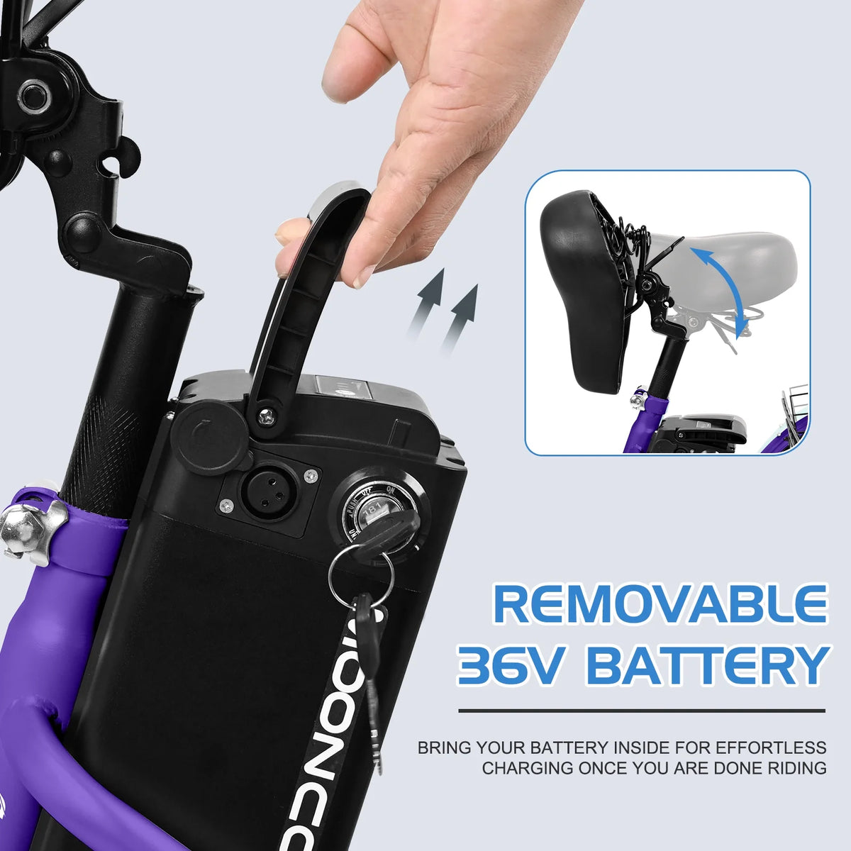 24'' 500W 7-Speed Electric Tricycle with Removable Battery N51992