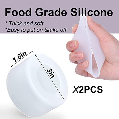 2Pcs Silicone Boot for Stanley 40 oz Quencher Tumbler & Stanley IceFlow 20oz 30oz, Protective Water Bottle Bottom Sleeve Cover (white) P64619