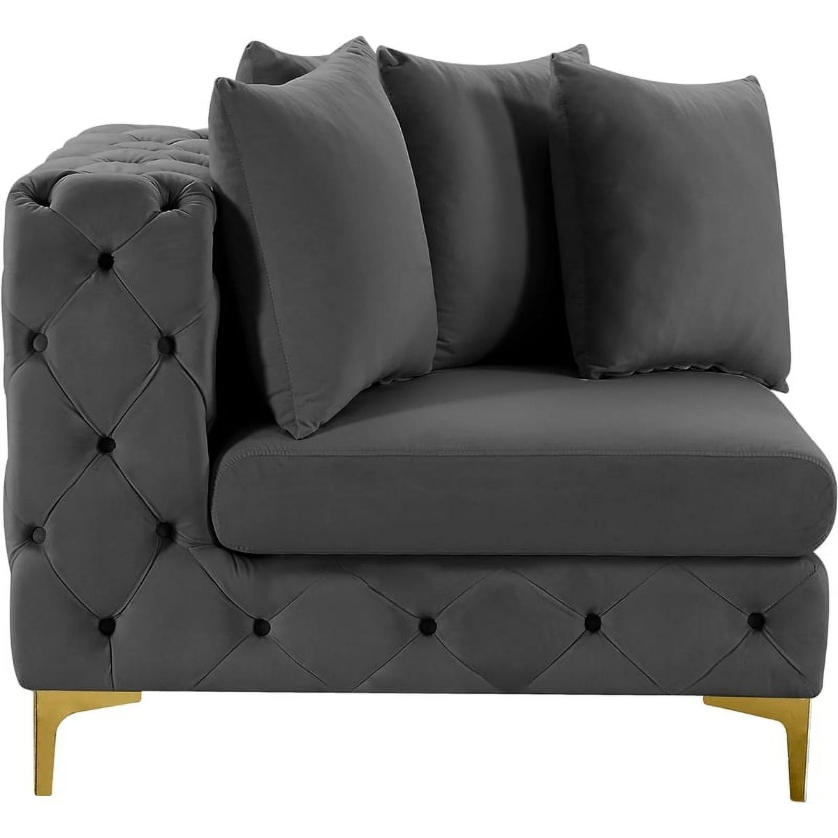 Grey Velvet Corner Chair P8308