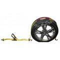 2 in. x 10 ft. Car Tie Downs with Swivel Hooks, Ratchet Buckle & Tire Grip - Yellow, 8 Piece Z538