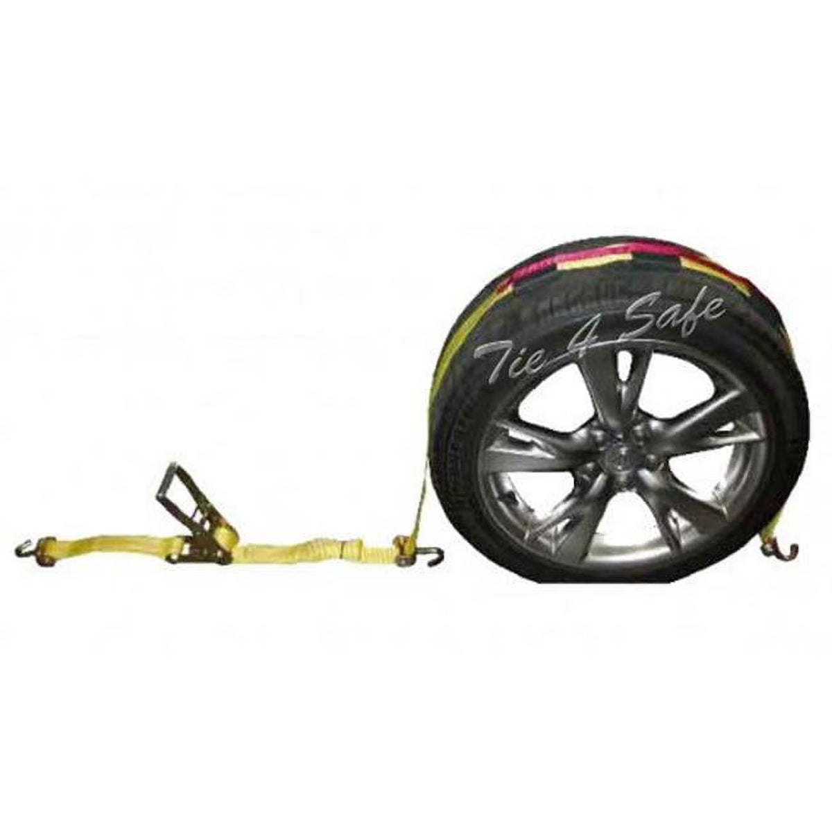 2 in. x 10 ft. Car Tie Downs with Swivel Hooks, Ratchet Buckle & Tire Grip - Yellow, 8 Piece Z538