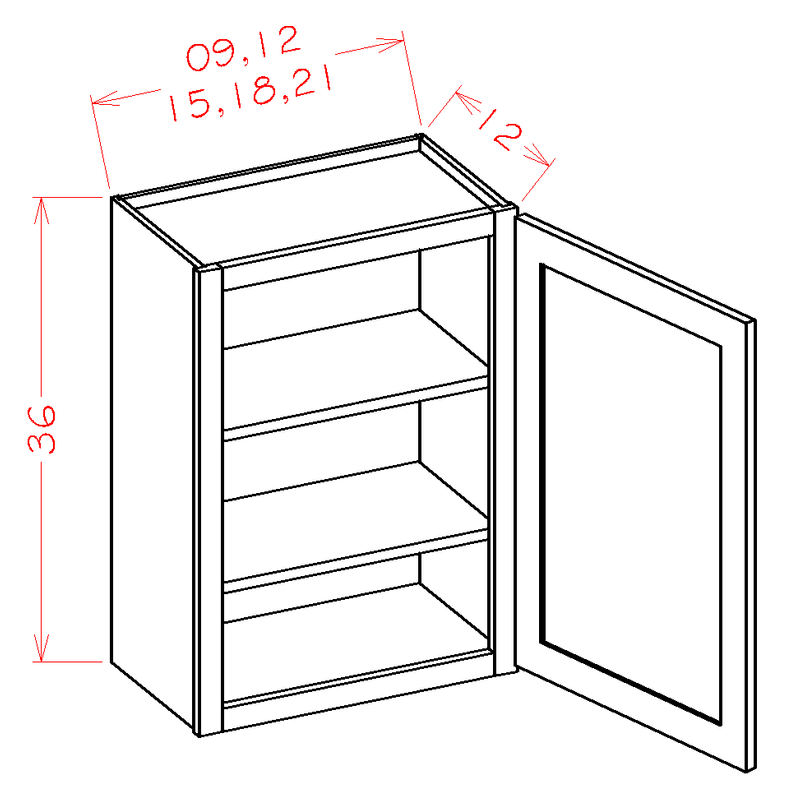 Grey 1 Door 2 Shelves Wall Cabinet K250375