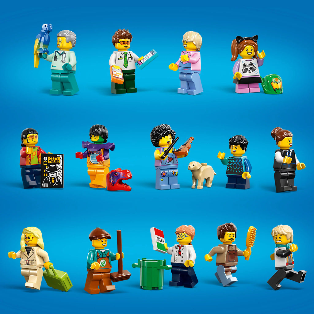LEGO City Building Toy Set with 14 Minifigure Characters and Dog Figure K338813