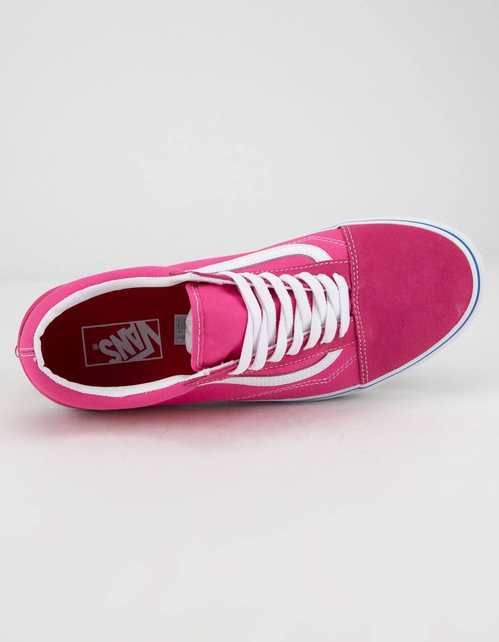 Carmine Rose True White Suede Canvas Old Skool Shoes P76030