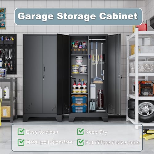 Metal Storage Cabinet with Lockable Doors and Pegboard G795