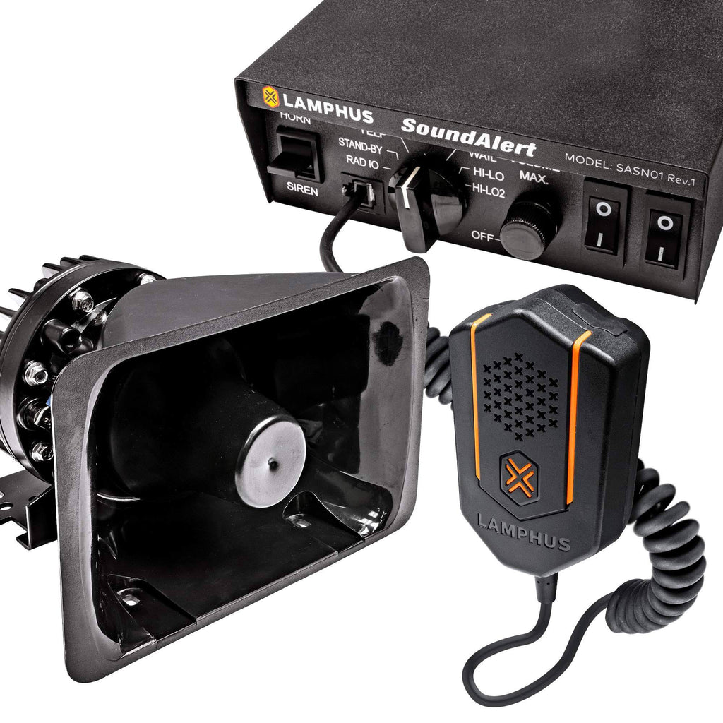 100W Emergency Police Siren Speaker 120-130dB PA System E5444