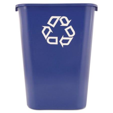 Large Plastic Deskside Recycle Container 41.25 qt Blue M459