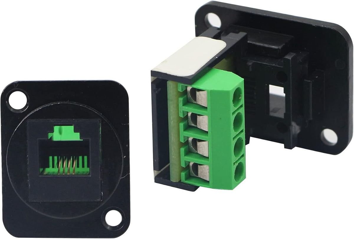 RJ11 6P4C CAT3 Screw Terminal Adapter, Black Pack of 2 Q2653