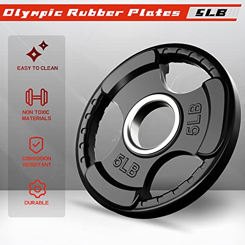 2.5-45 LB Olympic Rubber Grip Weight Plates S353