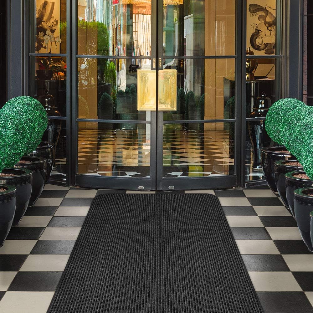 Indoor Outdoor Carpet Runner with Skid-Resistant Rubber Backing N543