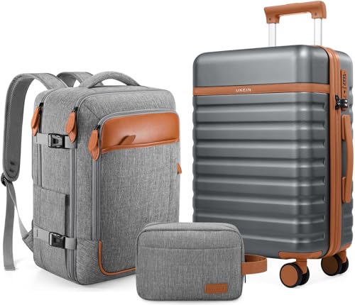 3 Piece PC Hardside Carry On Luggage Set with Spinner Wheels and TSA Lock E632862