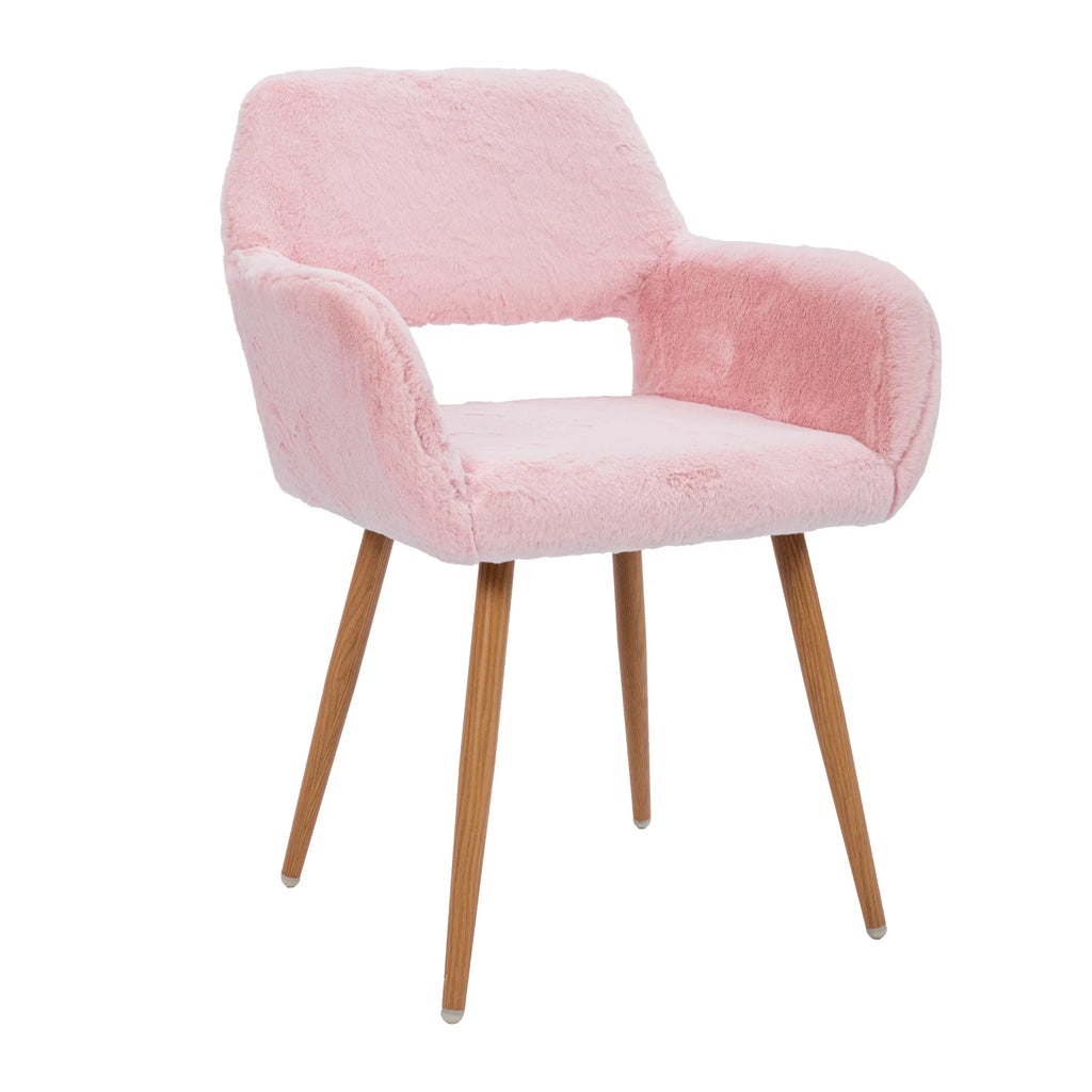 Faux Fur Dining Chairs with Steel Leg E201239