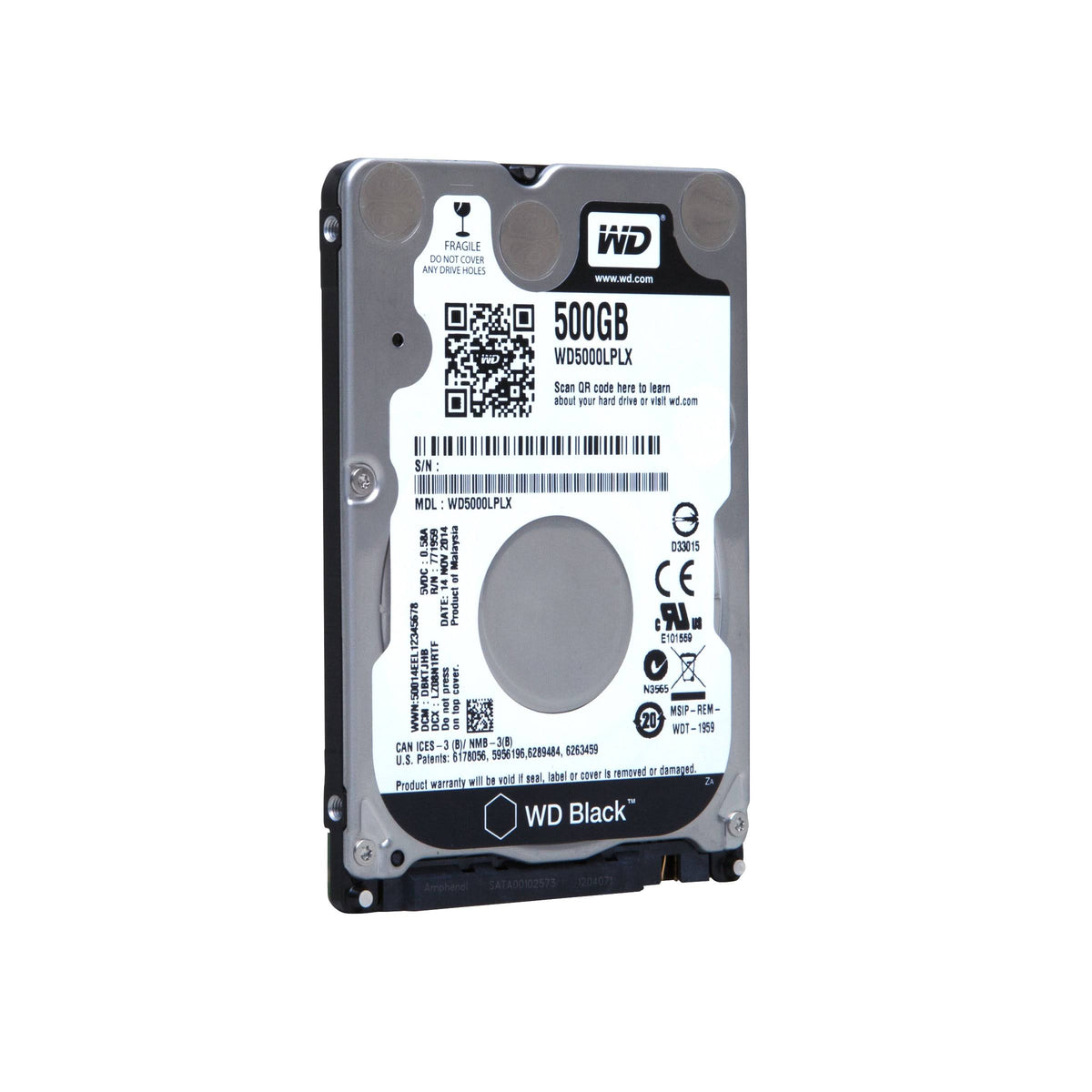 Black 500 GB 2.5" Internal Hard Drive U352543