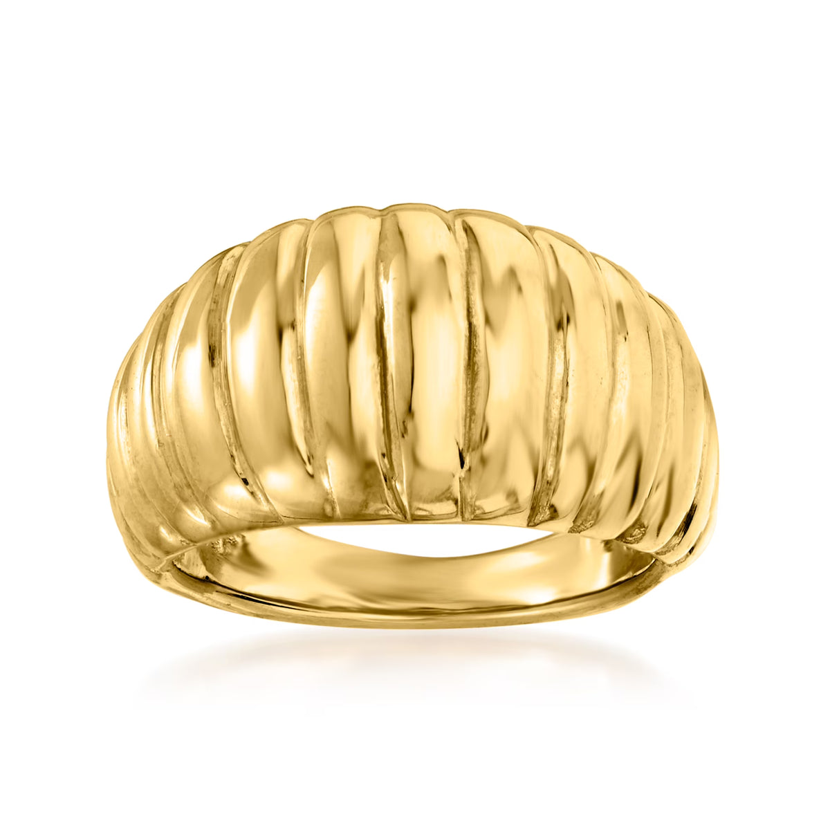 18kt Yellow Gold Electroform Dome Ring Y8448