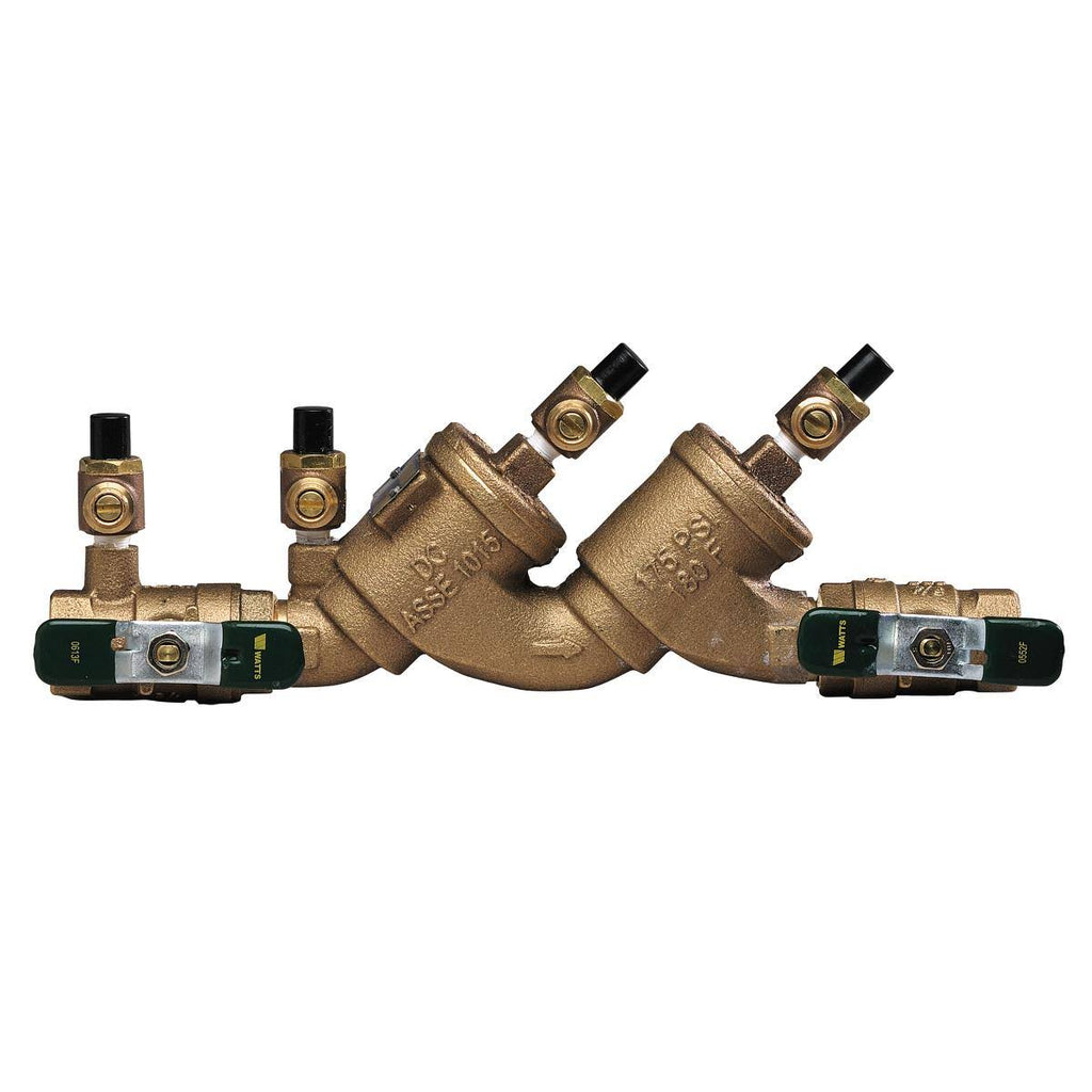 1.25x22 Lead Free Double Check Valve Backflow Preventer with Quarter Turn Ball Valve F237