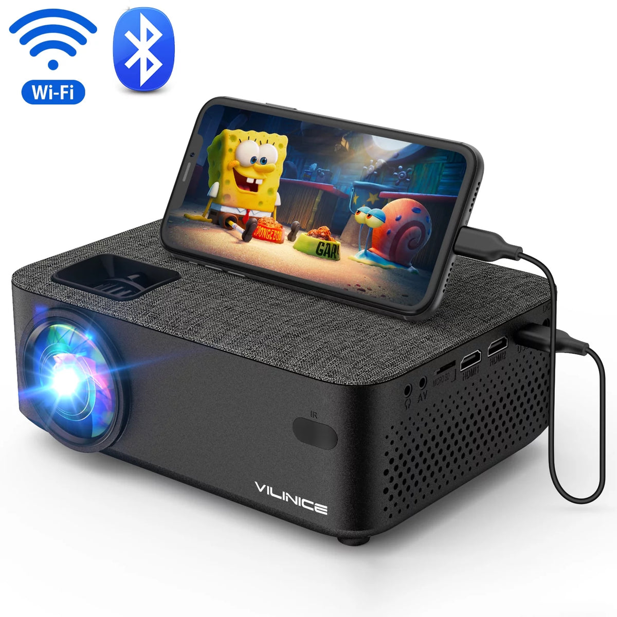 Mini WiFi Projector HD 1080P 240 LCD Display with Bluetooth S57760
