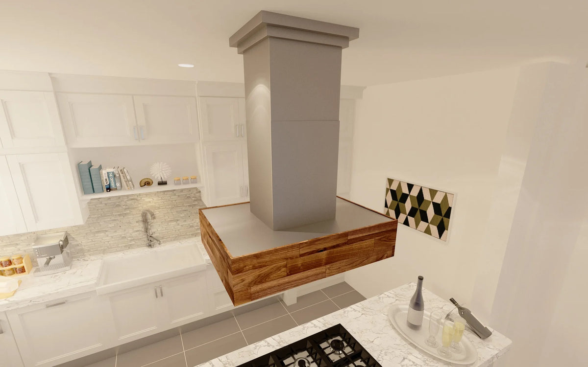 42 in. 1200 CFM Wooden Island Mount Range Hood G374233