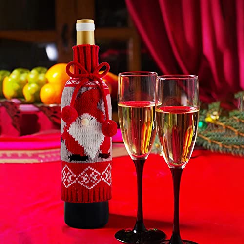 Knitted Christmas Wine Bottle Cover 3PCS E97604