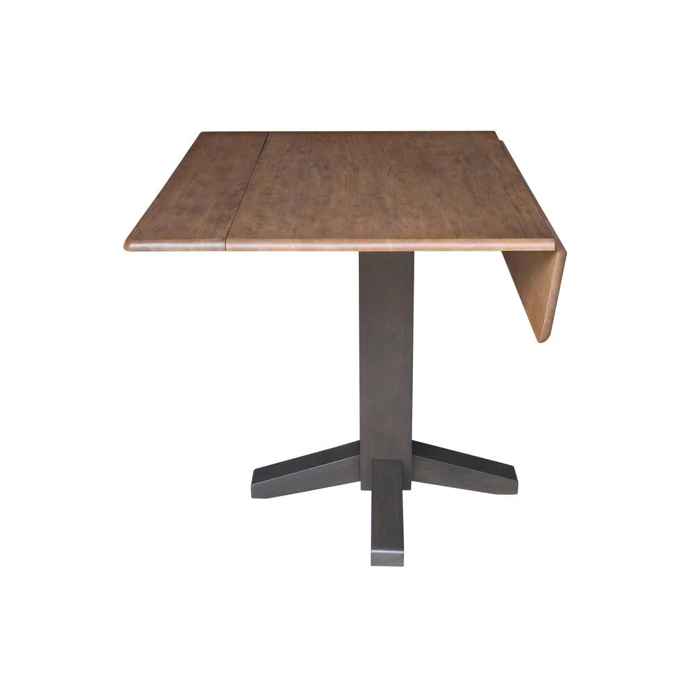 36" Solid Wood Square Dual Drop Leaf Dining Table D5215
