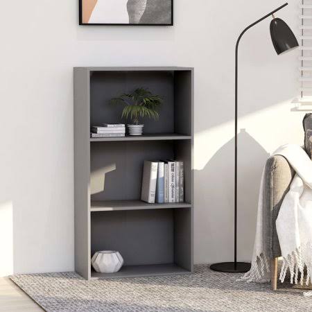 3-Tier Book Cabinet Gray Chipboard H714589