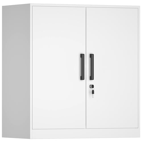 Lockable Black Metal Wall Cabinet with 2 Doors G14312